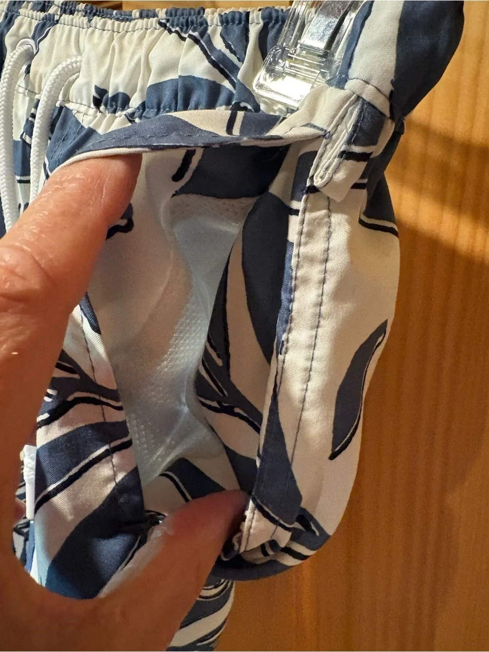 Original Penguin leaf-print volley swim shorts blue off white men’s S